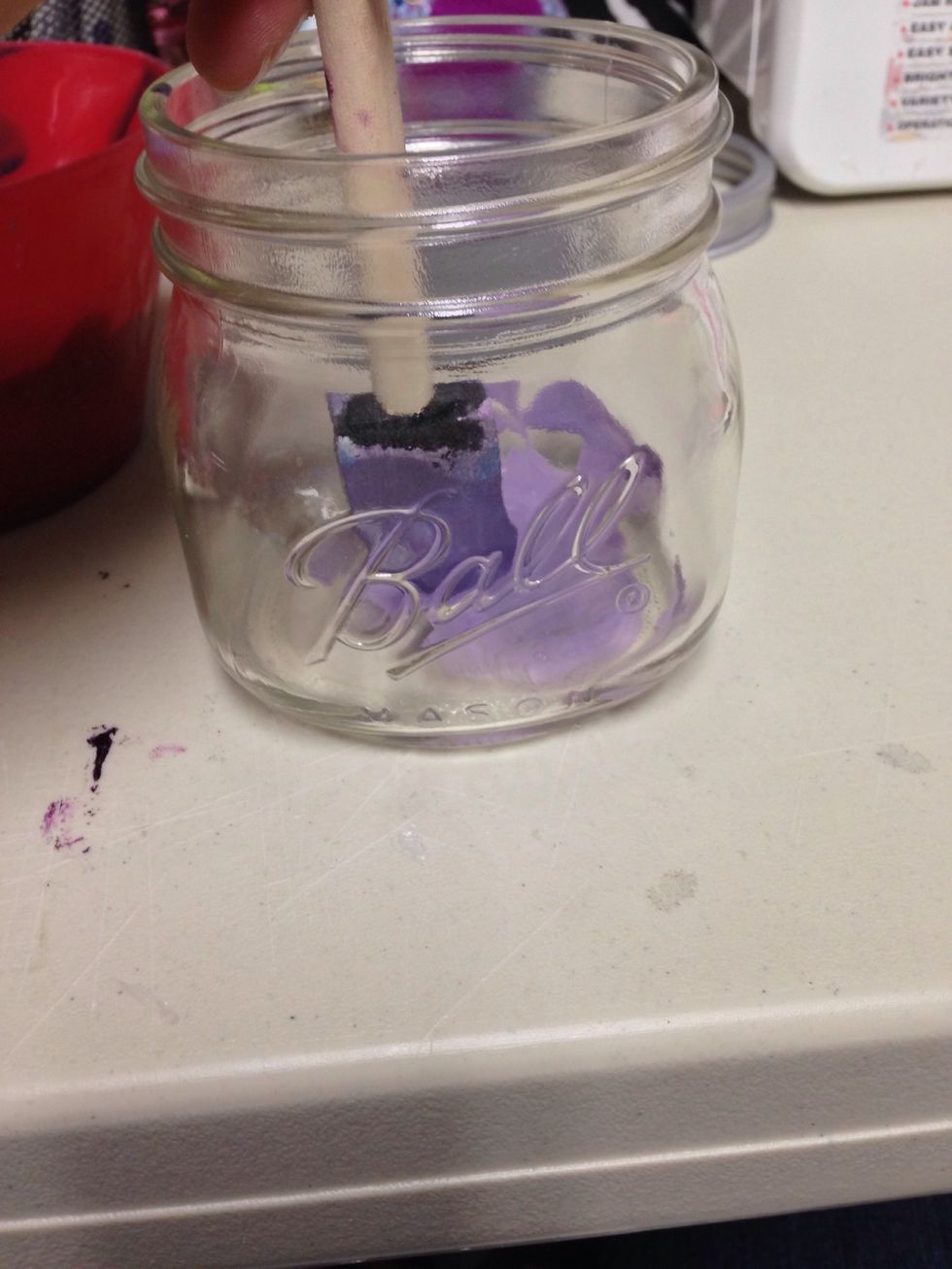 Start painting the inside of the jar