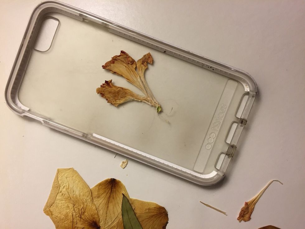 Start Placing The Flowers & Layering Backwards, Because When It's Done It Will Be Facing The Other Way-Yes, Obvious & Simple-Everyone Asks Me Where I Got My Phone Case So I Thought I'd Share How!