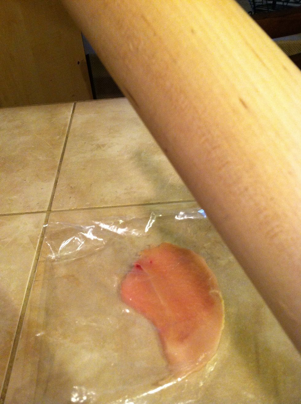 Start pounding on the meat to make  even thinner. Or you can always leave as is. I like mine even thinner, they cook a lot faster. \ud83d\ude00