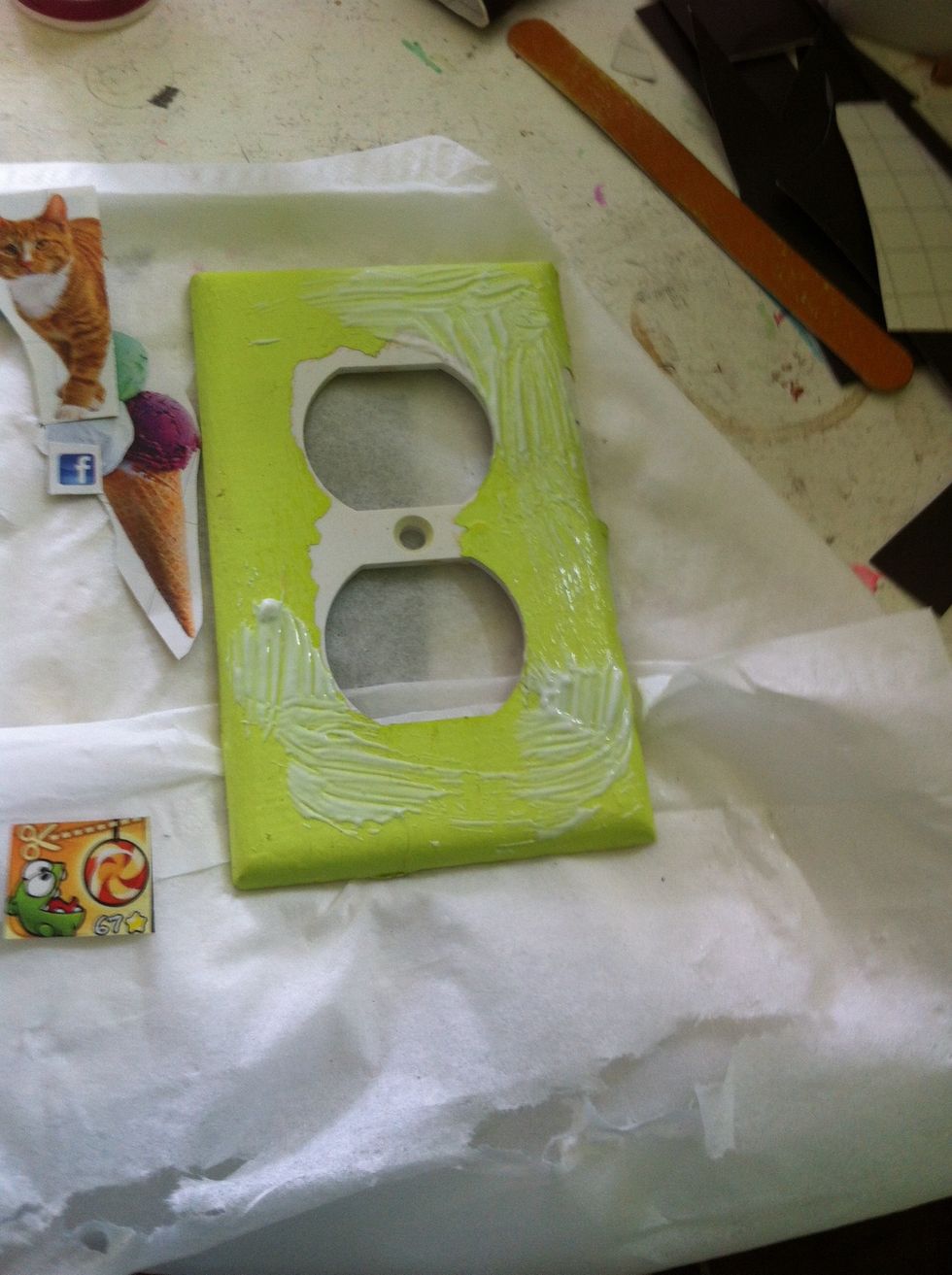 Start putting on some of your decoupage.