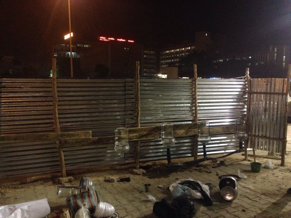 Start putting up the urinals