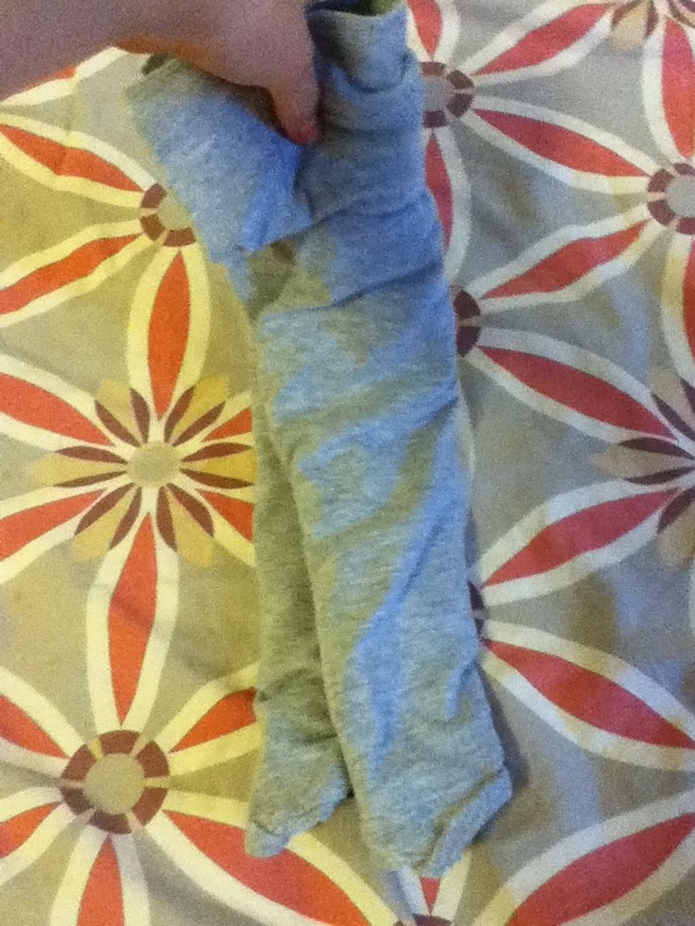 Start rolling toward you roll to the end of it