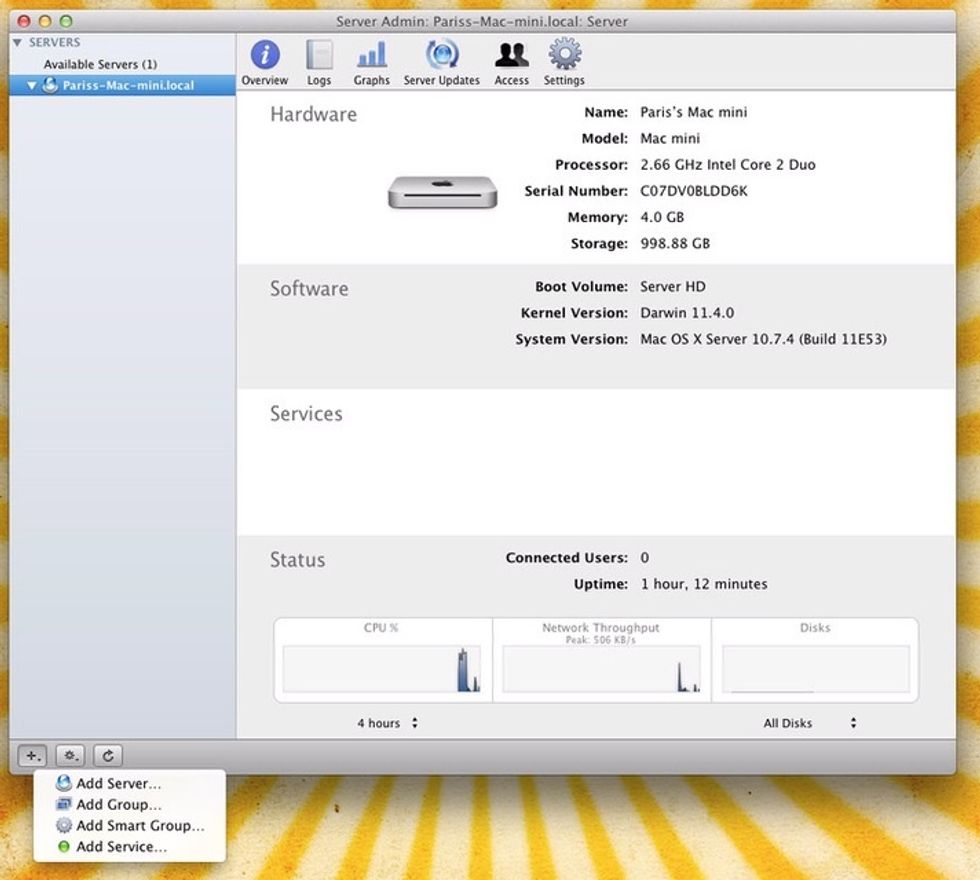Start Server Admin and add a service