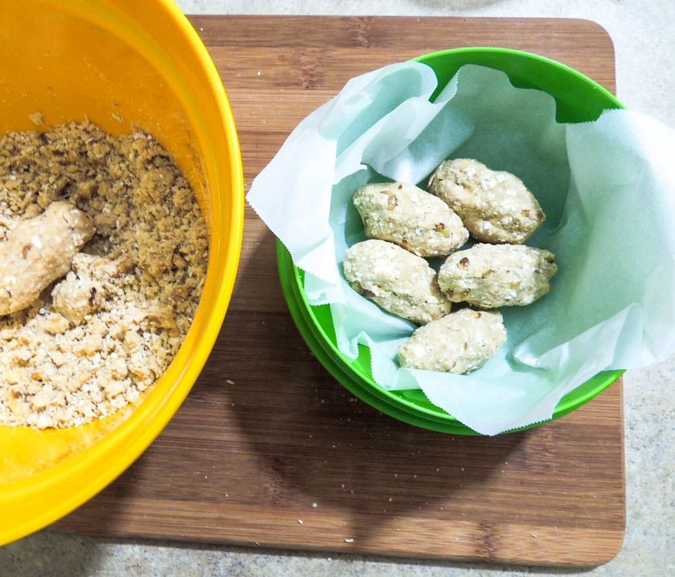 Start shaping them with your hands, any shape and size you like