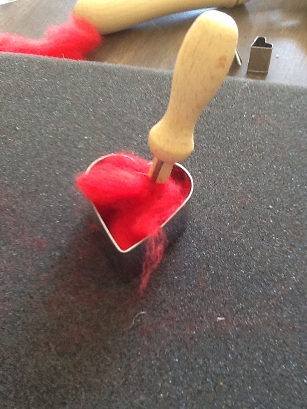 Start stabbing the Wool until it is felted thick (but not to thick). Be patient! This takes time.