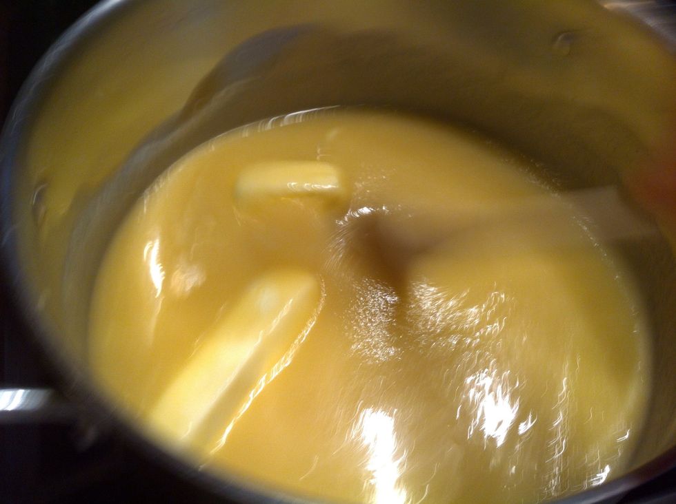 Start stirring to keep it from scorching.