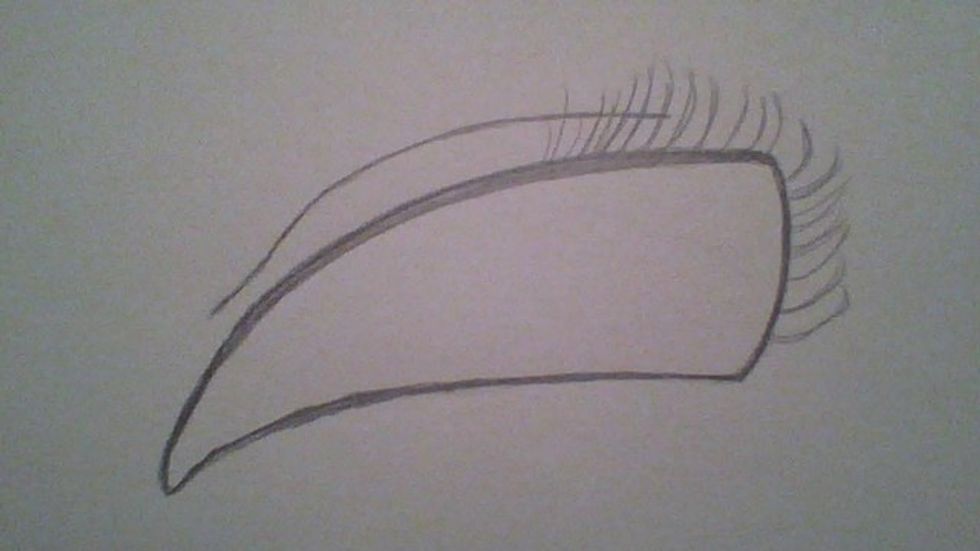 Start stroking on the eyelashes, (make sure they are a little apart).