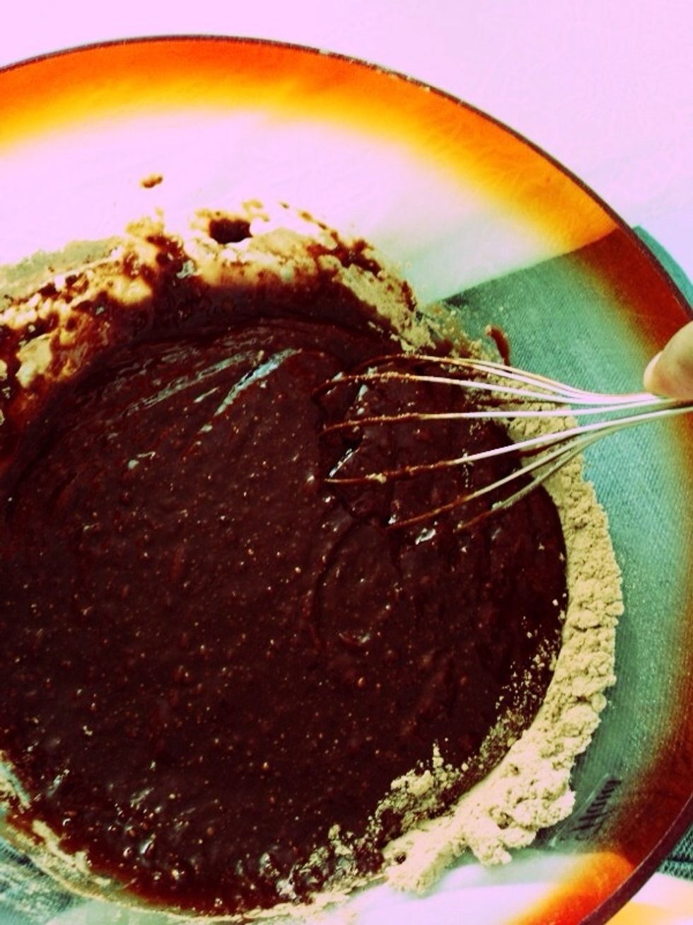 Start the Brownie Mix with what your instructions said, just as you would normally make it.
