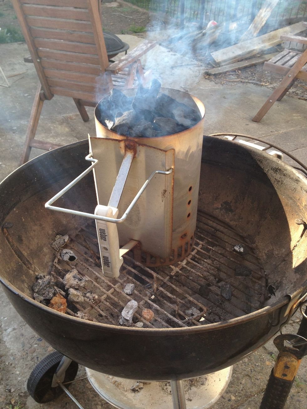 start the grill! I recommend a weber + lump charcoal, but I guess you can do this on your fancy gas grill too.