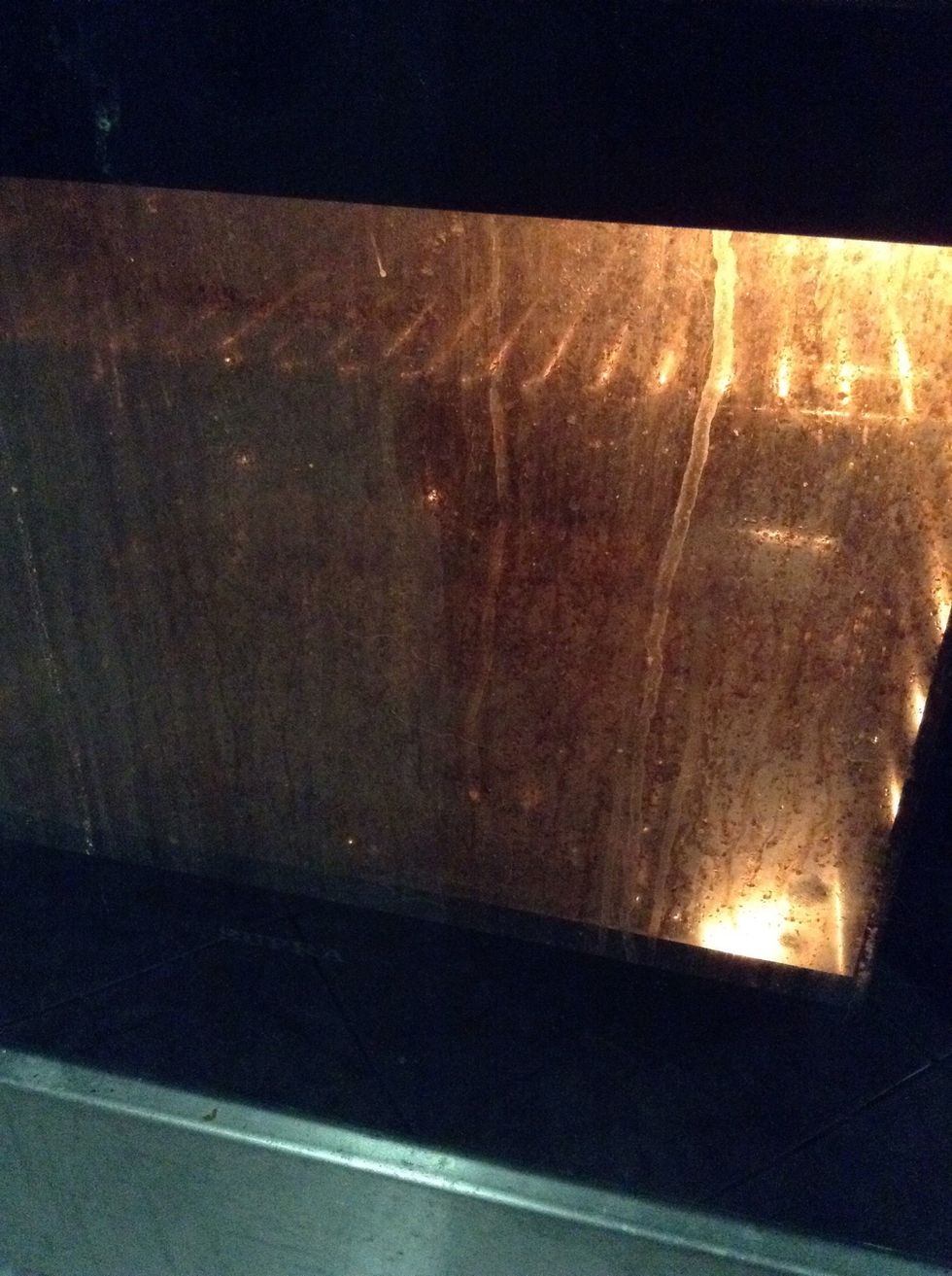 Start the oven, I always preheat it while starting my first step. No exact degrees .. Lol
