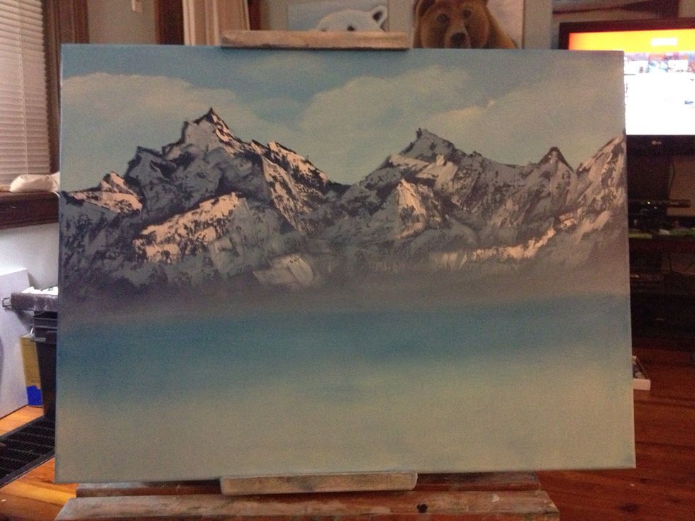 Start to add icy water with some Phalo Blue.