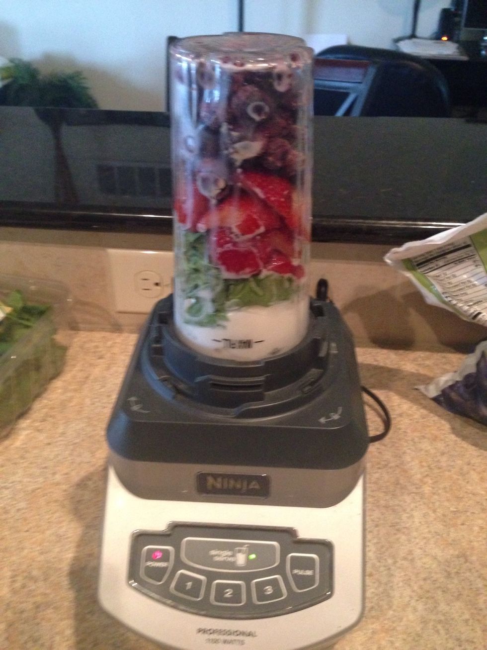 Start to blend until all mixed up