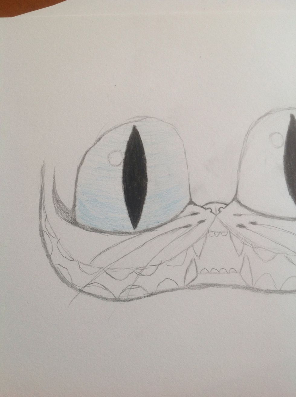 Start to colorize the eyes but not in the circles.