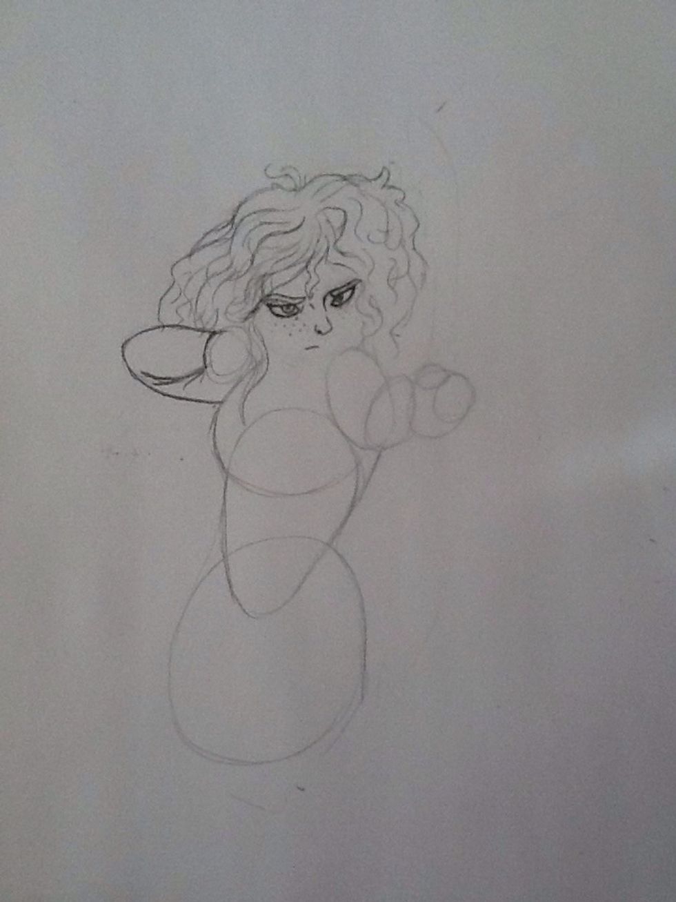 Start to configure out her arm, there are wrinkles in the clothing when you bend at a certain point, so don't forget!