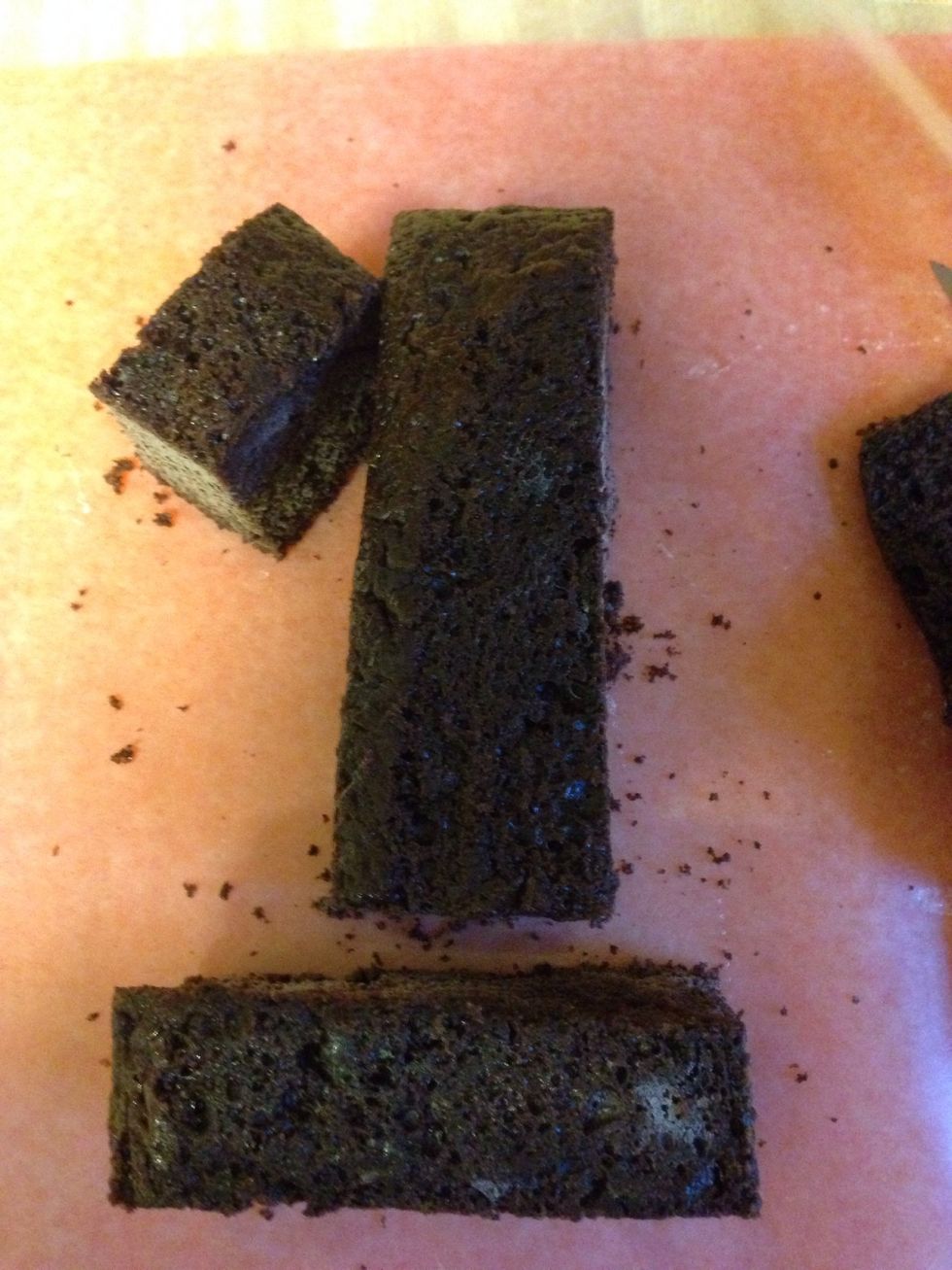 Start to cut small pieces to form your shape. I chose to make a #1 for my baby's birthday. You can print a template off of the computer if you want a more complex design.