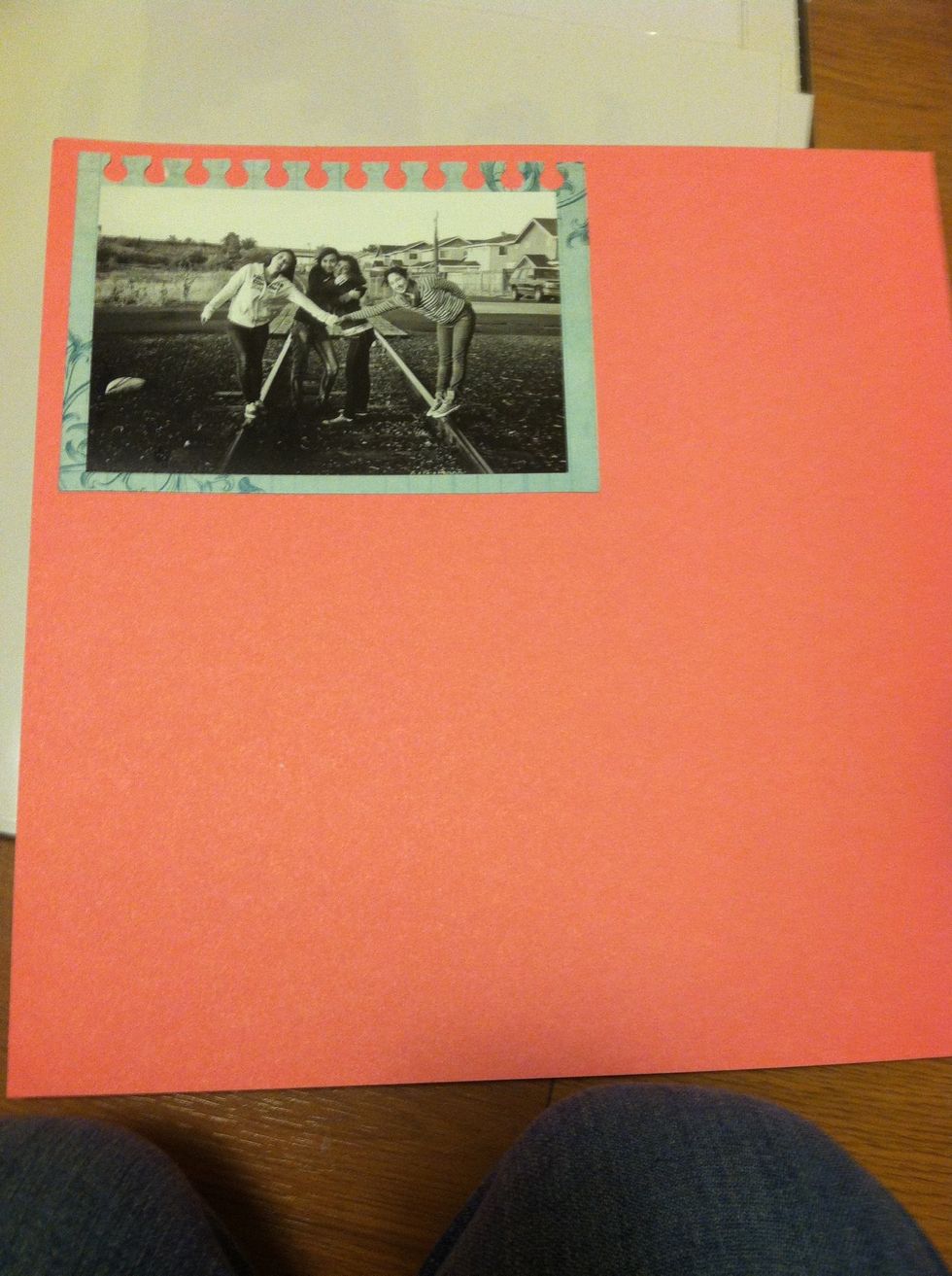 Start to glue/tape your pictures