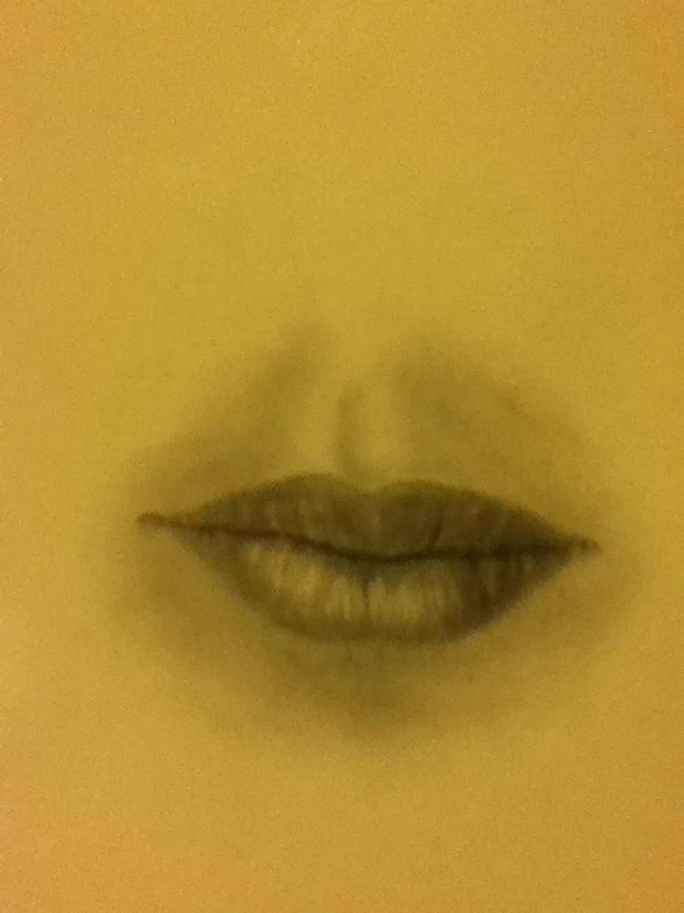 Start to shade around the mouth with your H pencil...