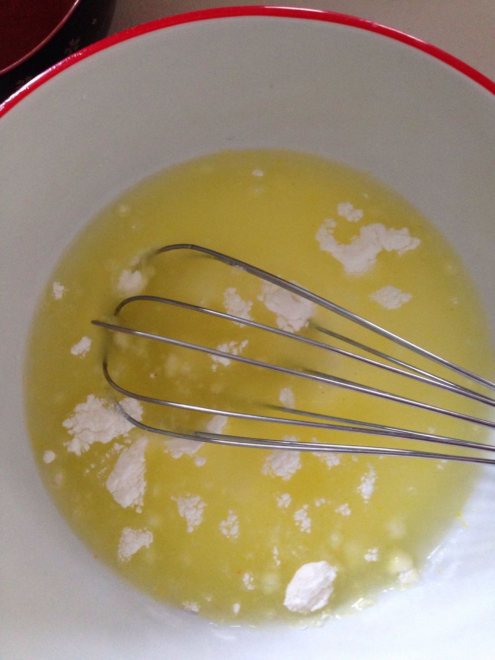 Start whisking for about 60 seconds and fast. Remember the box instruction will say your electric mixer but I am doing it by hand using this whisk.