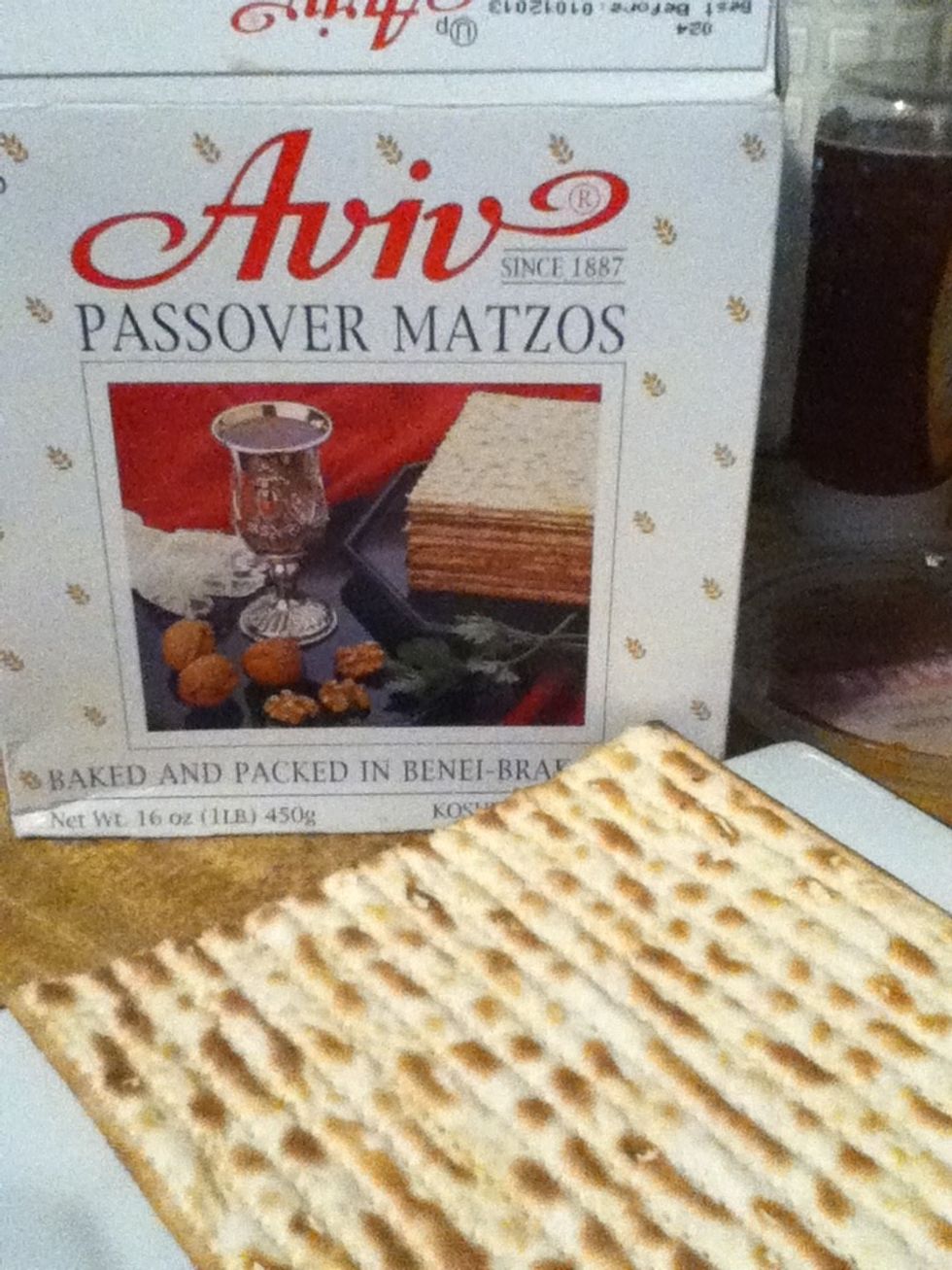 Start with 1 sheet of Matzo! The type of flavor, or brand doesn't really matter! ;)