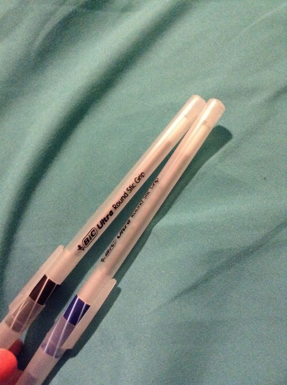 Start with 2 pens or pencils