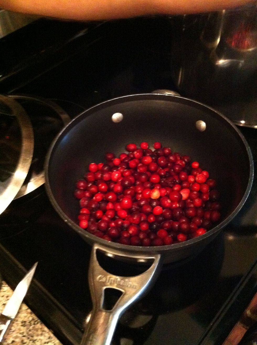 Start with 4 cups of cranberries.