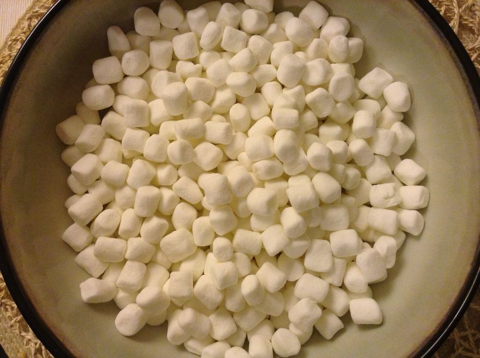 Start with 4 cups of Marshmallows in a large microwave safe bowl.