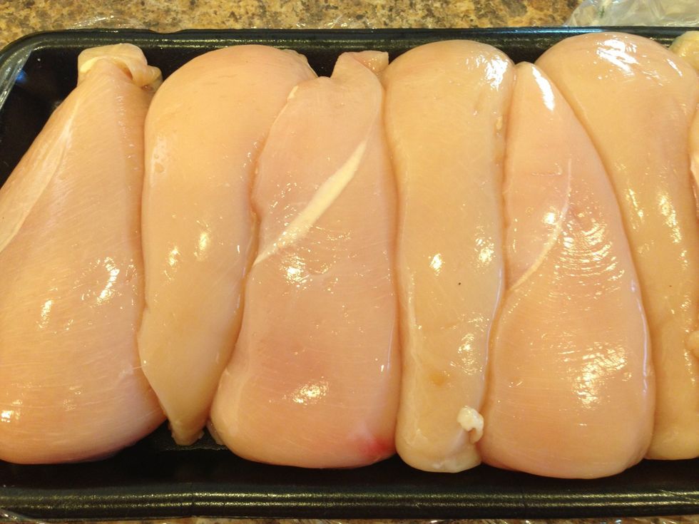 Start with 6 chicken boneless, skinless chicken breast