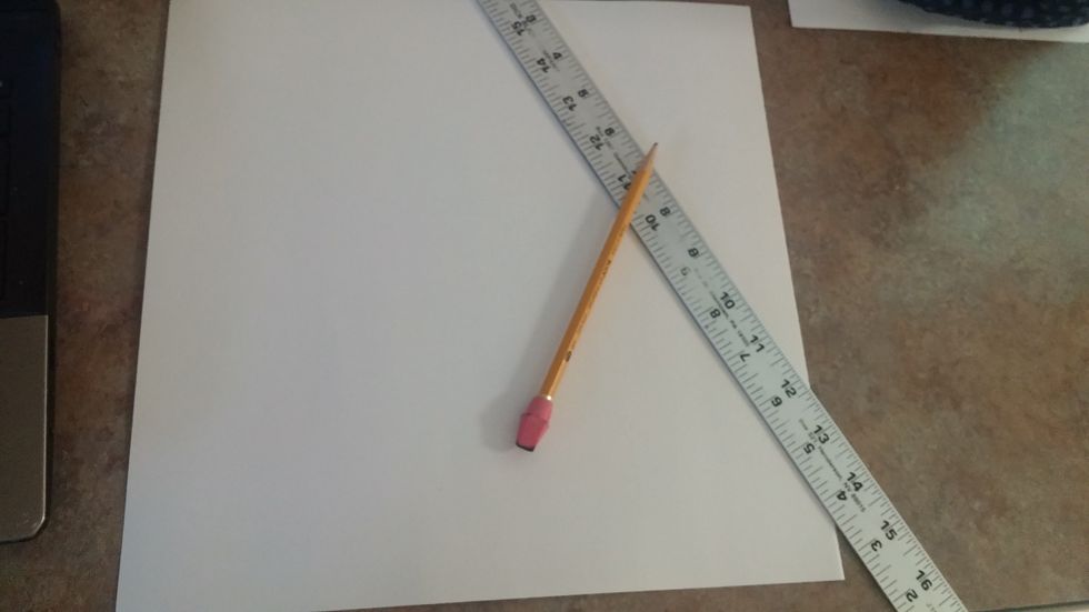 Start with a 12x12 drawing paper, a pencil with good eraser, and a ruler.