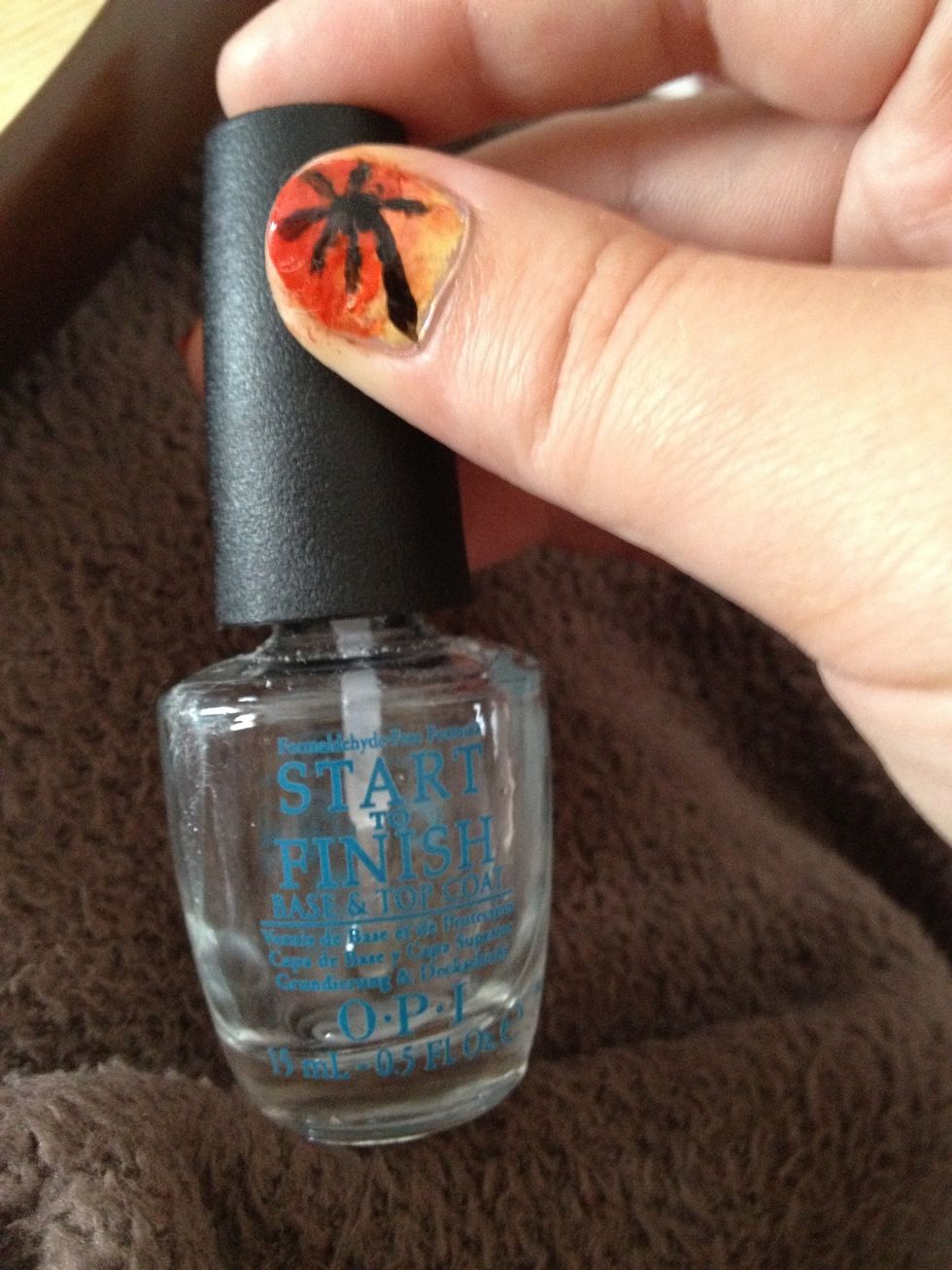 Start with a base coat on clean nails.