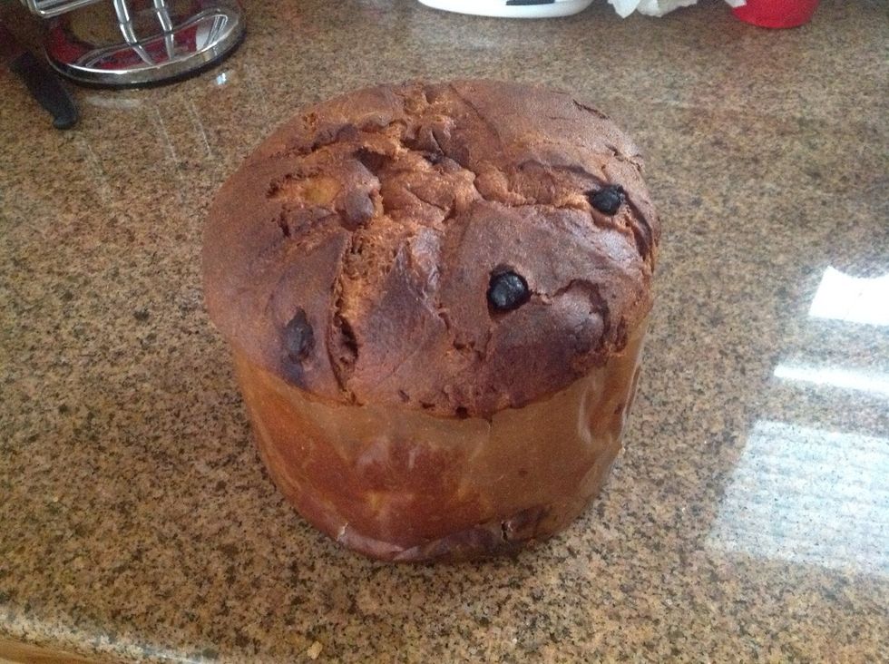 Start with a beautiful loaf of Panettone bread. Panettone is a type of sweet bread loaf originally from Milan is usually prepared and enjoyed for Christmas and New Year in Italy. I use store bought.