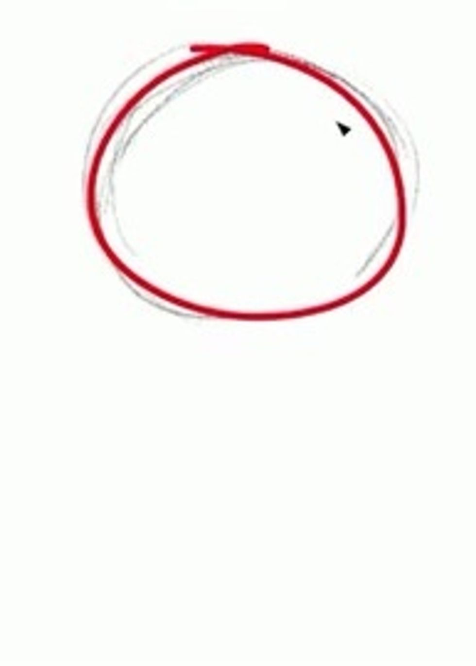 Start with a circle for the top part of the head.