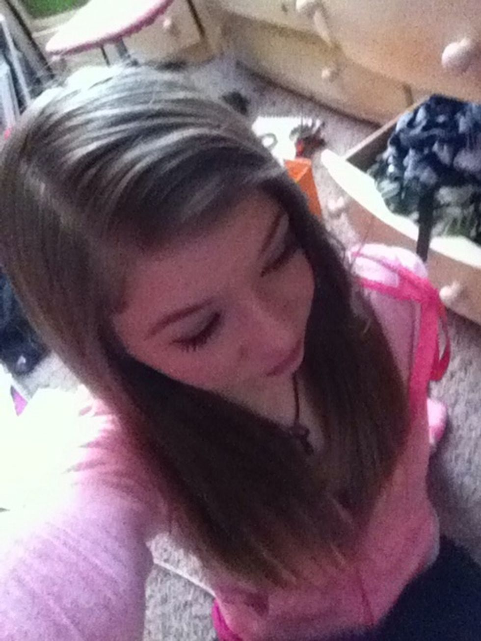 Start with a deep side part and make sure there are no knots in your hair. This can be done with curly or straight hair (: