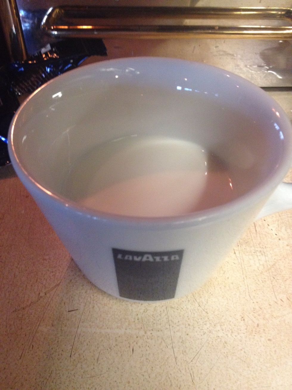 Start with a half cup of milk