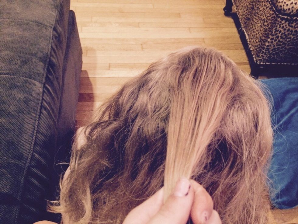 Start with a kinda big strand of hair