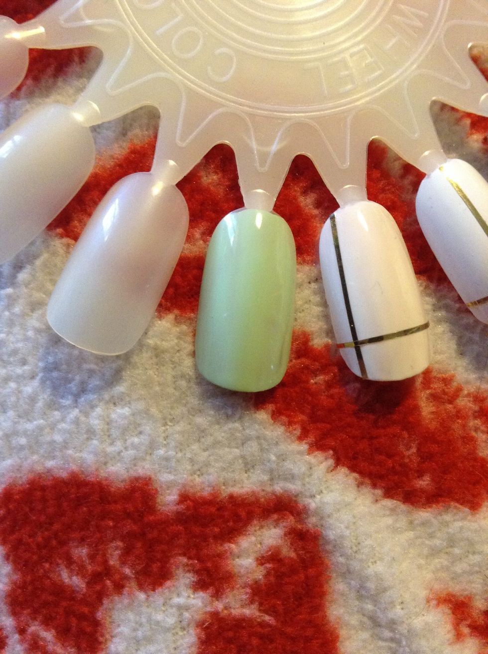 Start with a mint green nail