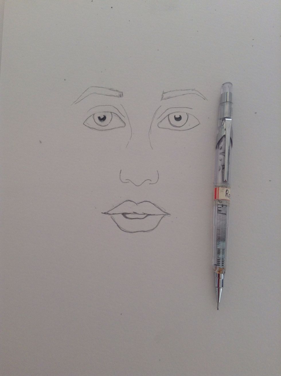Start with a normal face like this one...