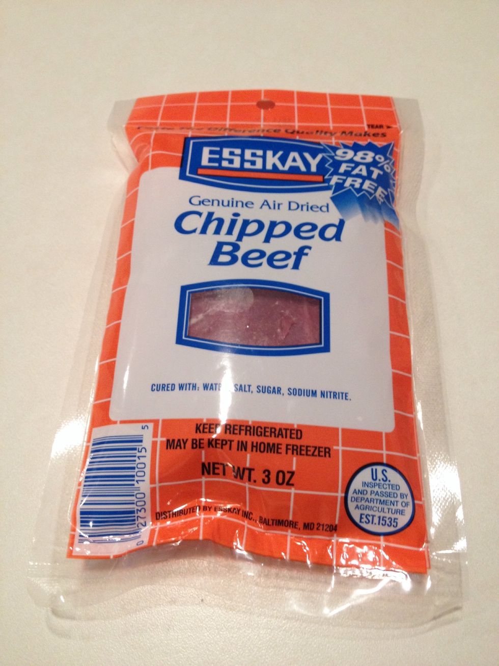 Start with a package of dried beef.