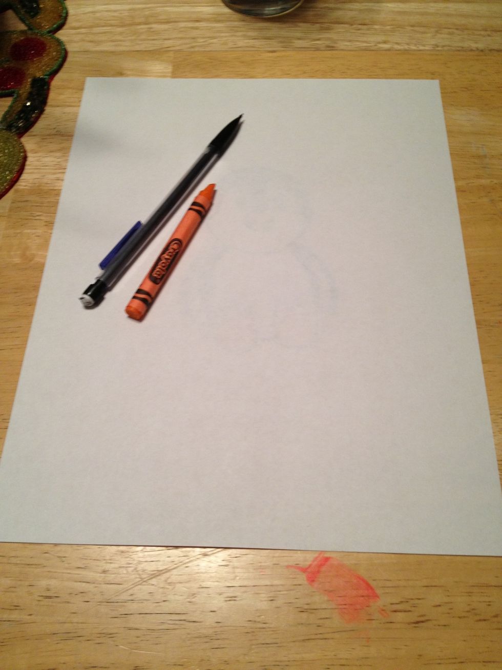 Start with a piece of paper, a pencil, and as little or many crayons as you'd like.