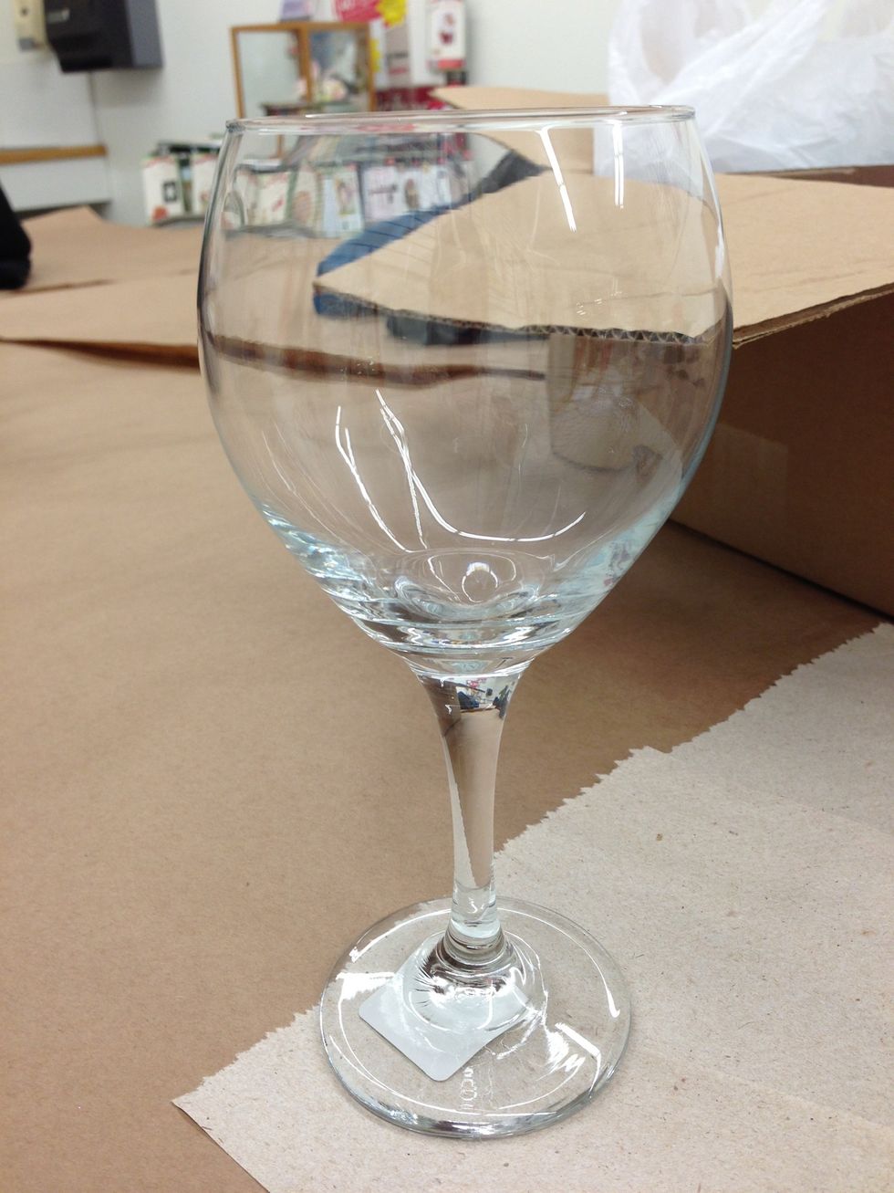 Start with a plain wine glass. Or really any glass.