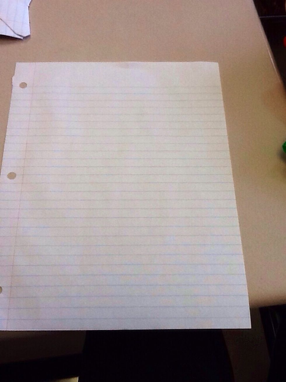 Start with a rectangular piece of paper.