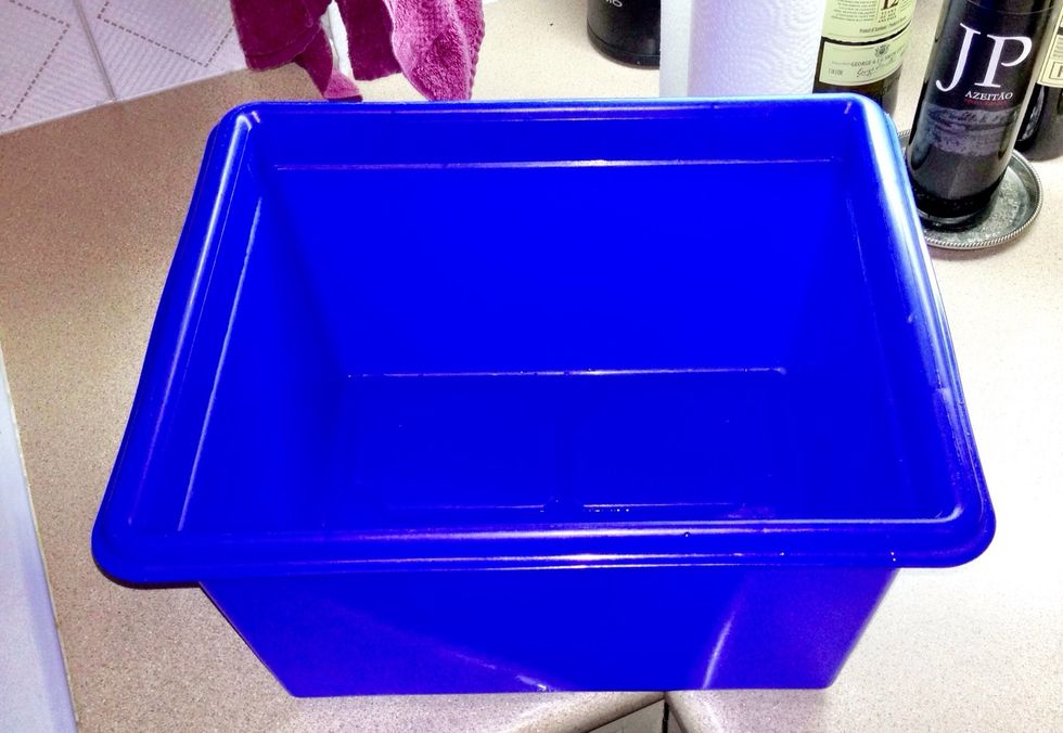 Start with a scrupulously clean container big enough to hold the turkey.