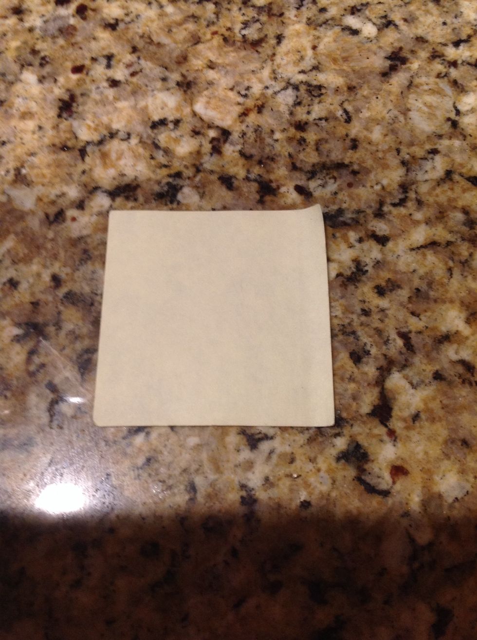 Start with a single sticky note.  Make sure it's perfectly square.  Technically you could also use origami paper.
