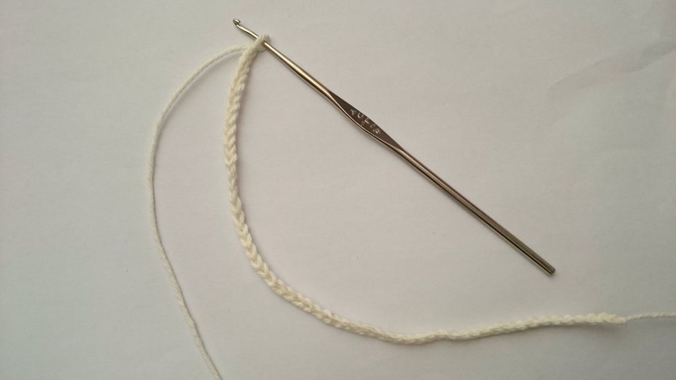 Start with a slip knot.Chain until it fits your wrist. Add 2-3 chains extra for 'emergency purposes' . \ud83d\ude00