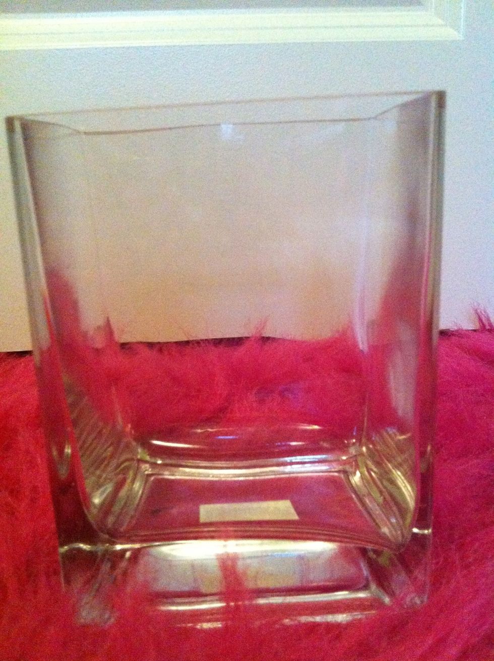 Start with a small glass vase. I got this one at Ikea, but I bet places like Target or Walmart sell them too!