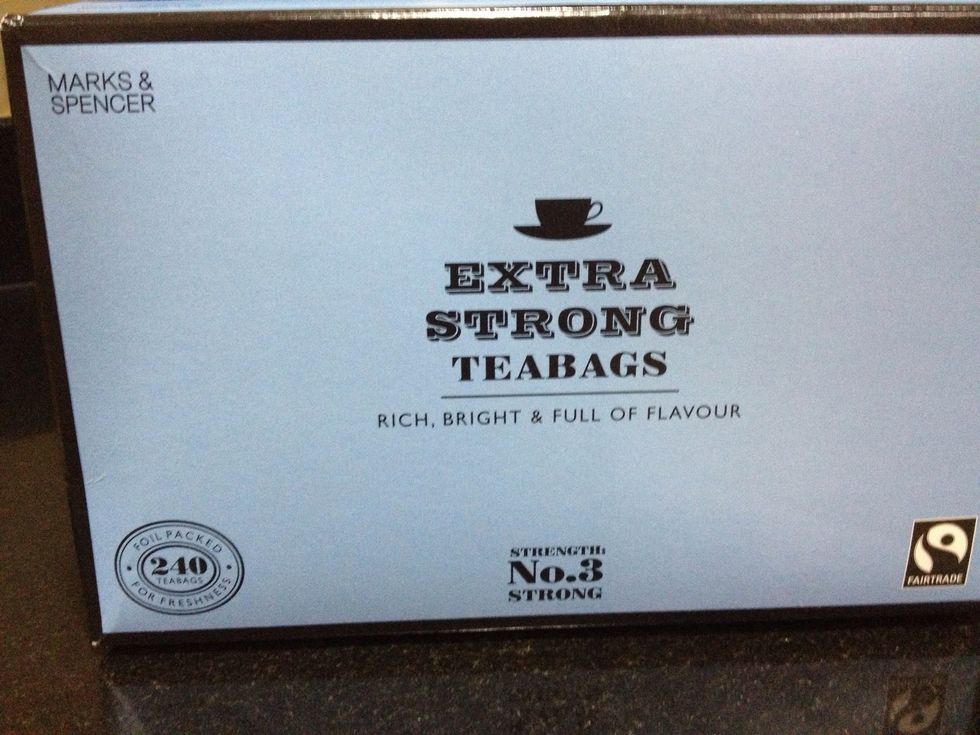Start with a strong tea bag, like Marks & Spencer, and add to a cup of water in a microwaveable mug.