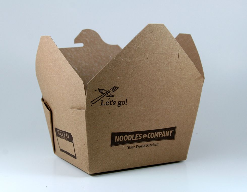 Start with a take out carton. This box was easy to clean as it's lined with wax. Make sure to clean it thoroughly to ensure that sauces or grease stains won't work their way through the papers.
