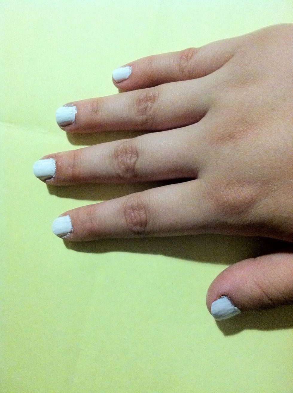 Start with a white base coat.