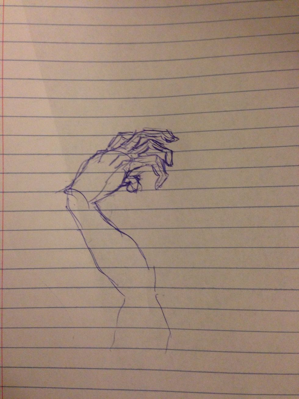 Start with accounting for all anatomical shapes. Palm shape, proximal middle and distal phalanges. Always count one two three for each bone in the finger