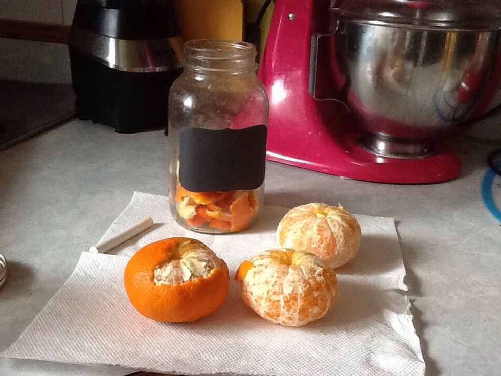 Start with buying oranges. They can be any orange you can get ahold of. I wait for sales and buy a bag then. Even oranges that may not taste great work because you only need the peel.