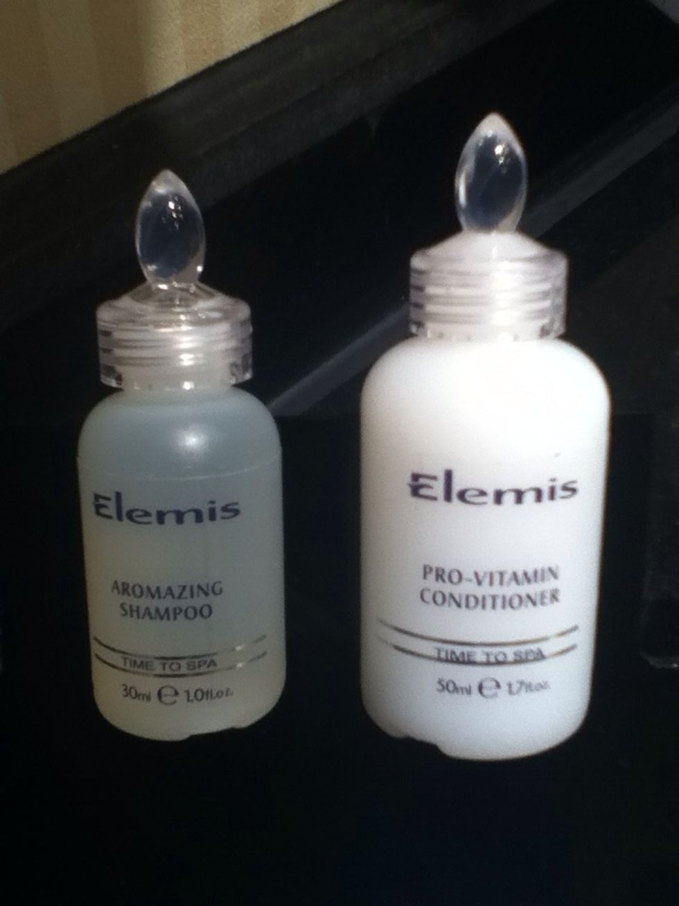 Start with clean hair. This is just the hotel shampoo I'm using while on vacay in Egypt.